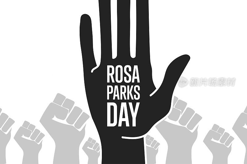 Rosa Parks Day. Holiday concept. Template for background, banner, card, poster with text inscription. Vector EPS10 illustration.